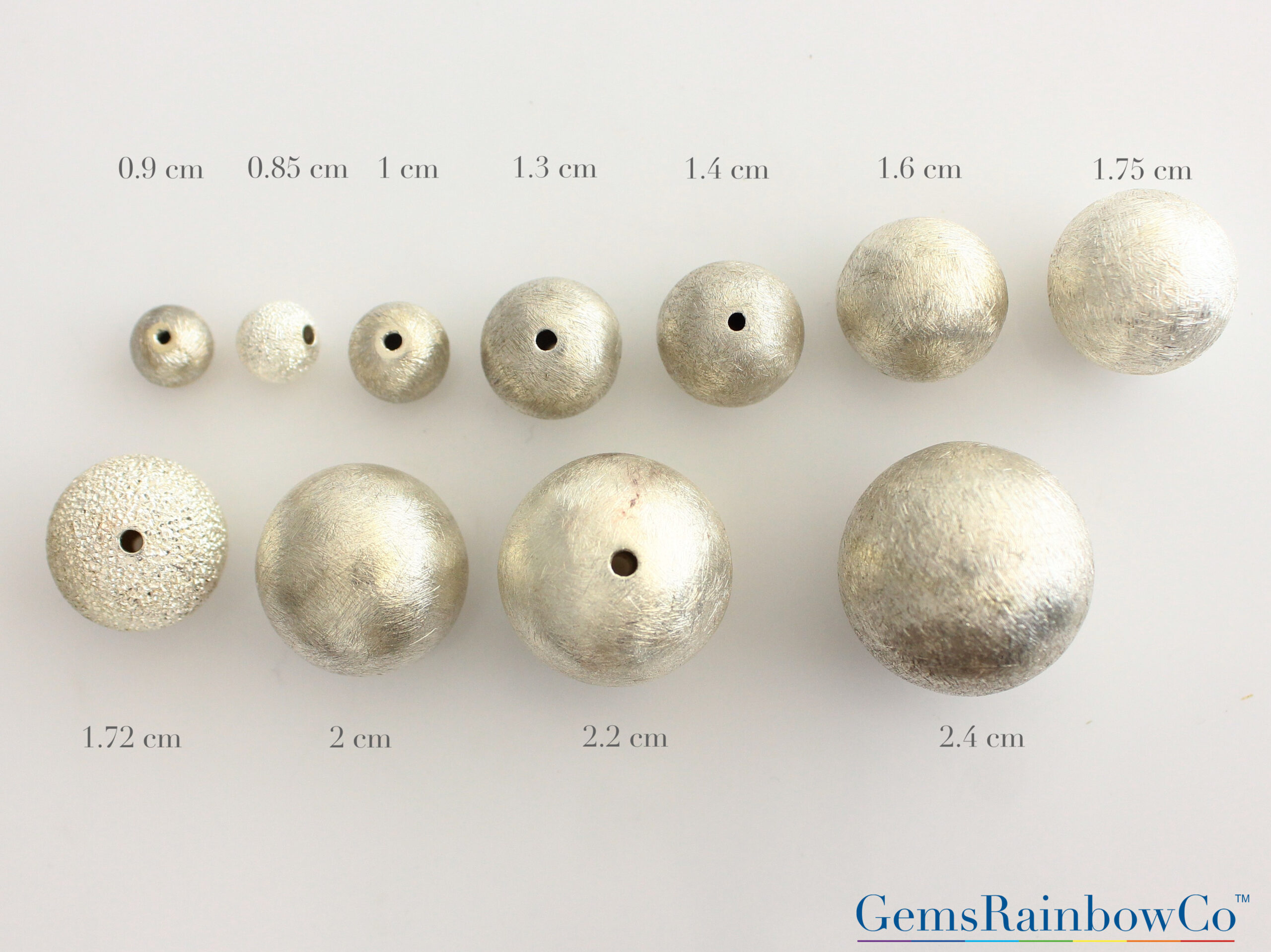 Brushed Silver Sphere Beads for Jewelry Making